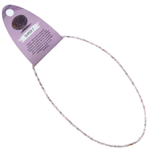 600603716 Collar Super 7 2 mm Facetada 40+5 Cms Cierre Acero