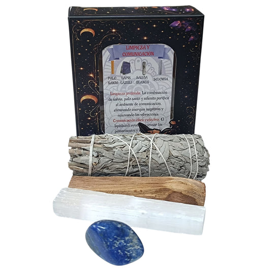 Kit Limpieza Amor :Atado Salvia , Palo Santo, Selenita y Lapislazuli REF: 200002981