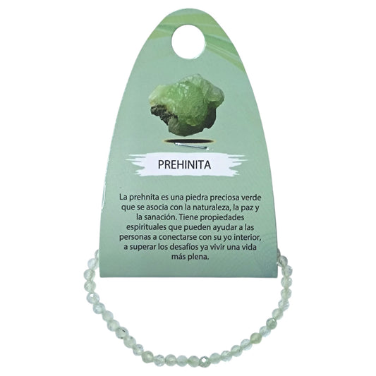 Pulsera Facetada Infantil Piedra Prehinita 3 mm 15,5 Cms Aprox 600604296