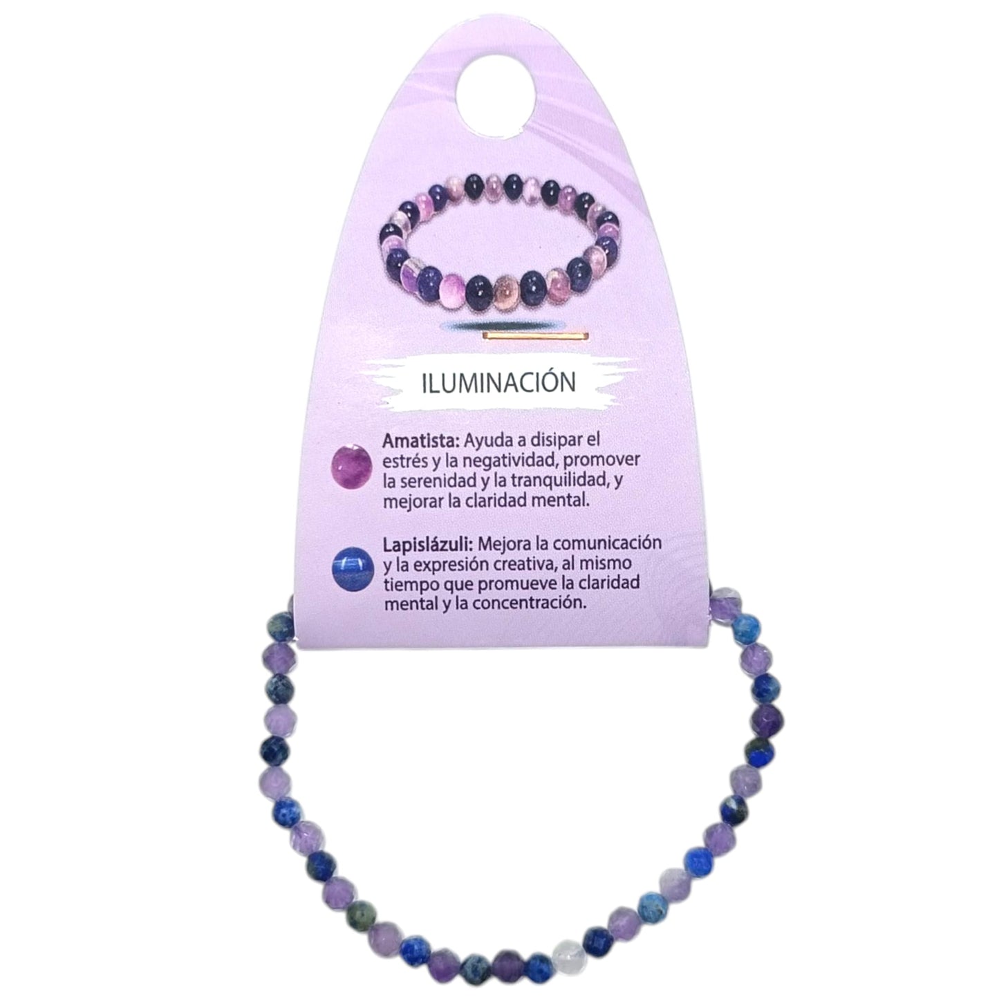 Pulsera Combinada Iluminacion Piedra Natural Facetada Amatista Lapislazuli 4 mm Ref: 70263