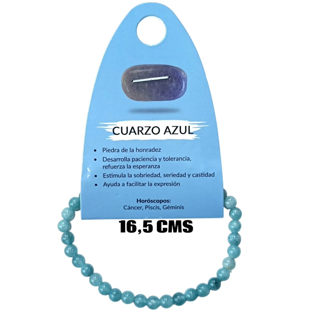 Pulsera Elastica Infantil 16,5 Cms Aprox Piedra Cuarzo Azul 4 mm 600104508-54