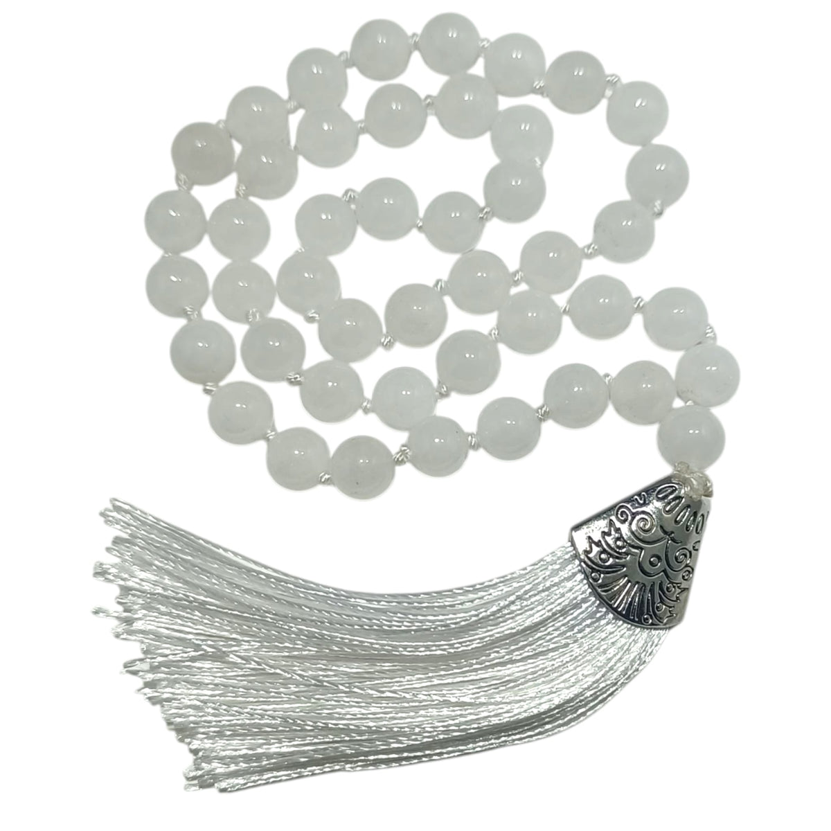 Codigo Sagrado 45 Cuentas Jade Blanco Bola 8mm 600101464-93