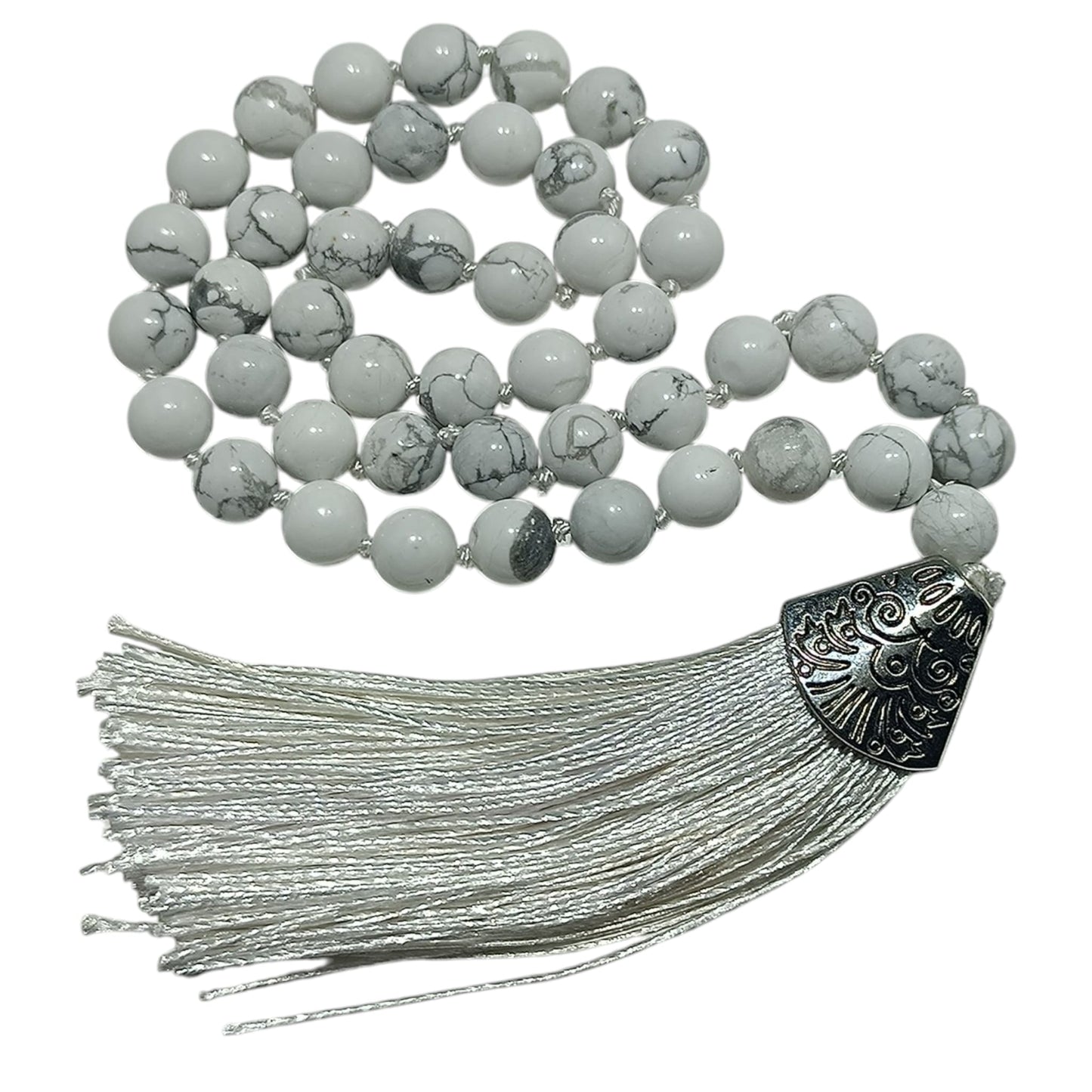 Codigo Sagrado 45 Cuentas Howlite Bola 8mm 600101464-14