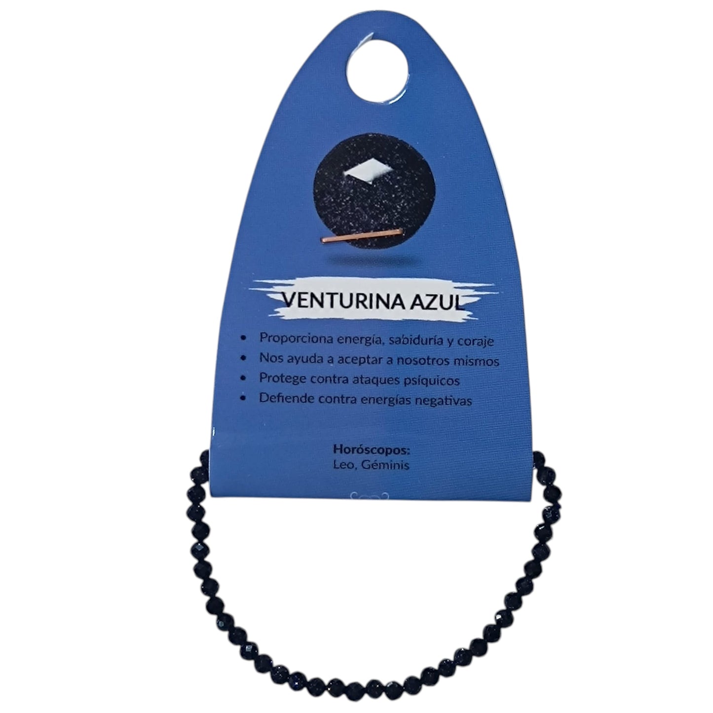 Pulsera Facetada Infantil Aventurina Azul 3 mm 15,5 Cms Aprox 600604270
