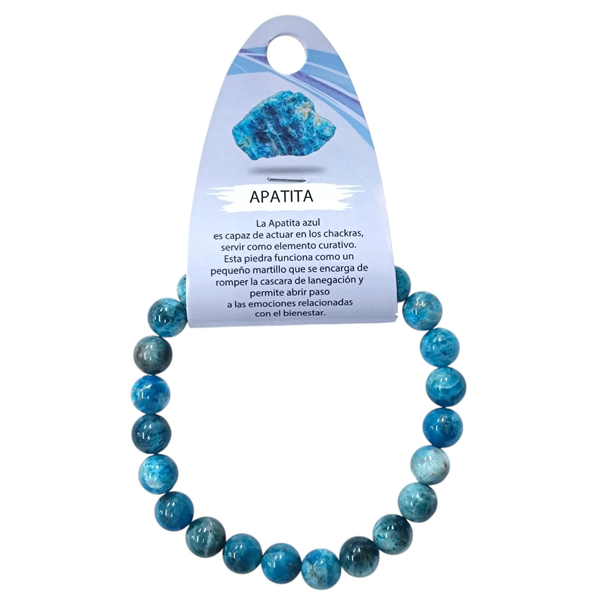 Pulsera Piedra Natural Apatita 10 mm De Hombre 21 Cms 61753
