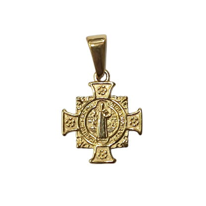 600103449-09 Colgante Acero Dorado Cruz San Benito 20 mm