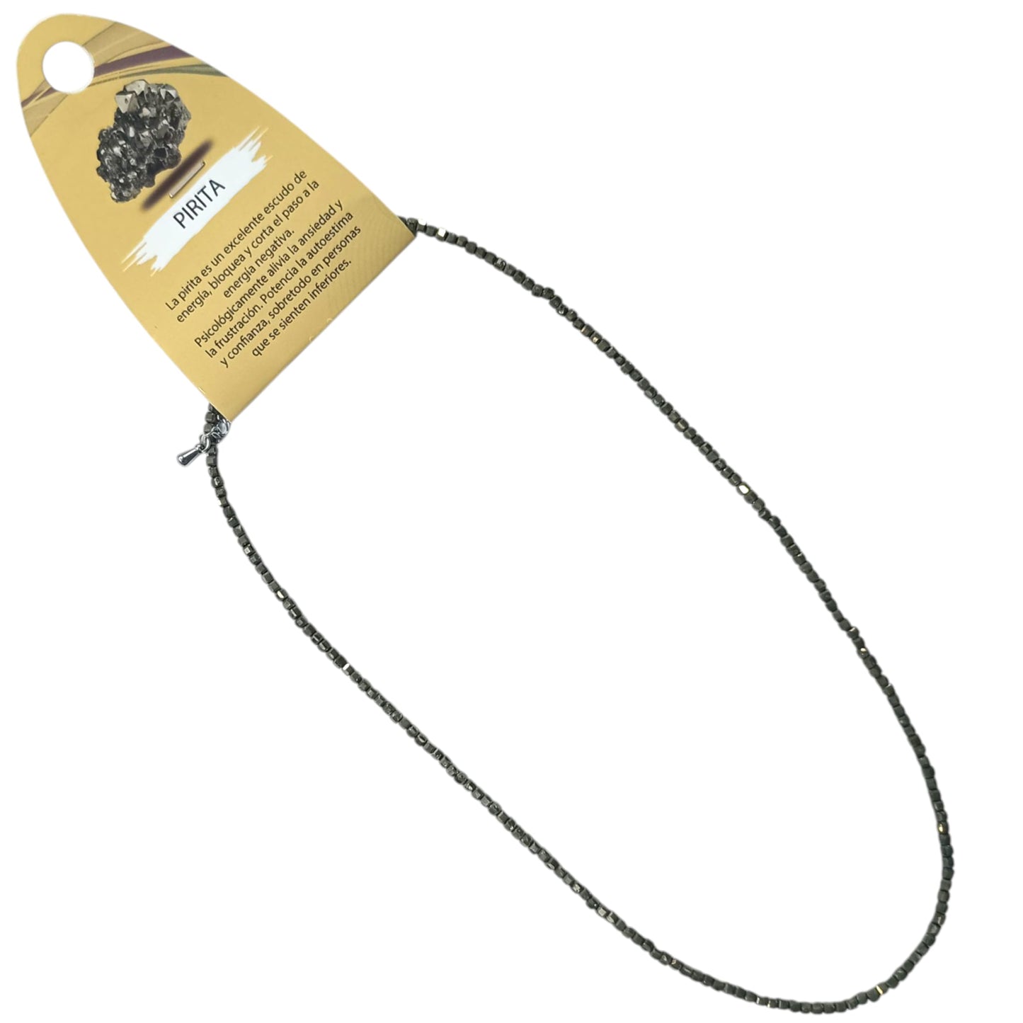 600604083 Collar Pirita 2X2 mm Cubo Facetada 40+5 Cms Cierre Acero