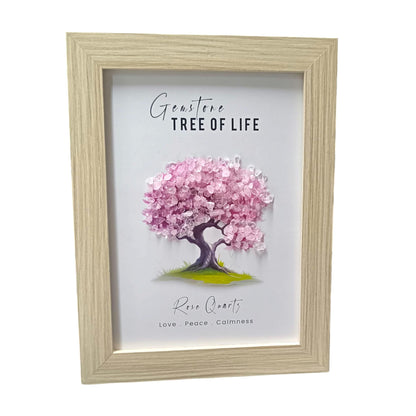 Cuadro Decoracion Arbol Con Minerales Chips Piedra Cuarzo Rosa 21x15 Cms Ref: 600104521