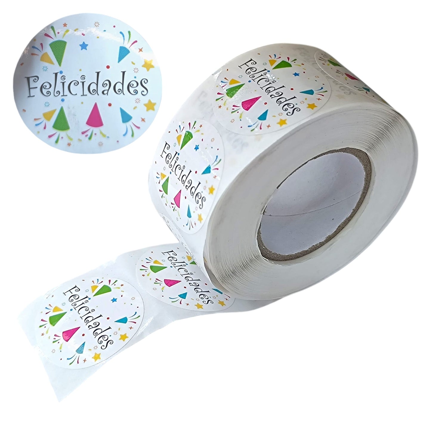 Rollo 500 Pegatinas Felicidades 49337-01