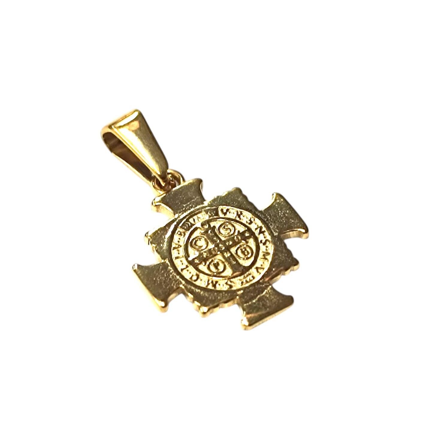 600103449-09 Colgante Acero Dorado Cruz San Benito 20 mm