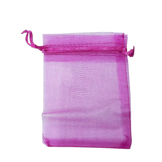 Paquete 100 Bolsas Organza Color Fucsia 9x12 Cms Aprox 600104581