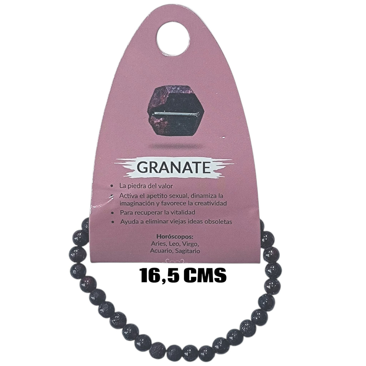 Pulsera Elastica Infantil 16,5 Cms Aprox Piedra Granate 4 mm 600104512-45