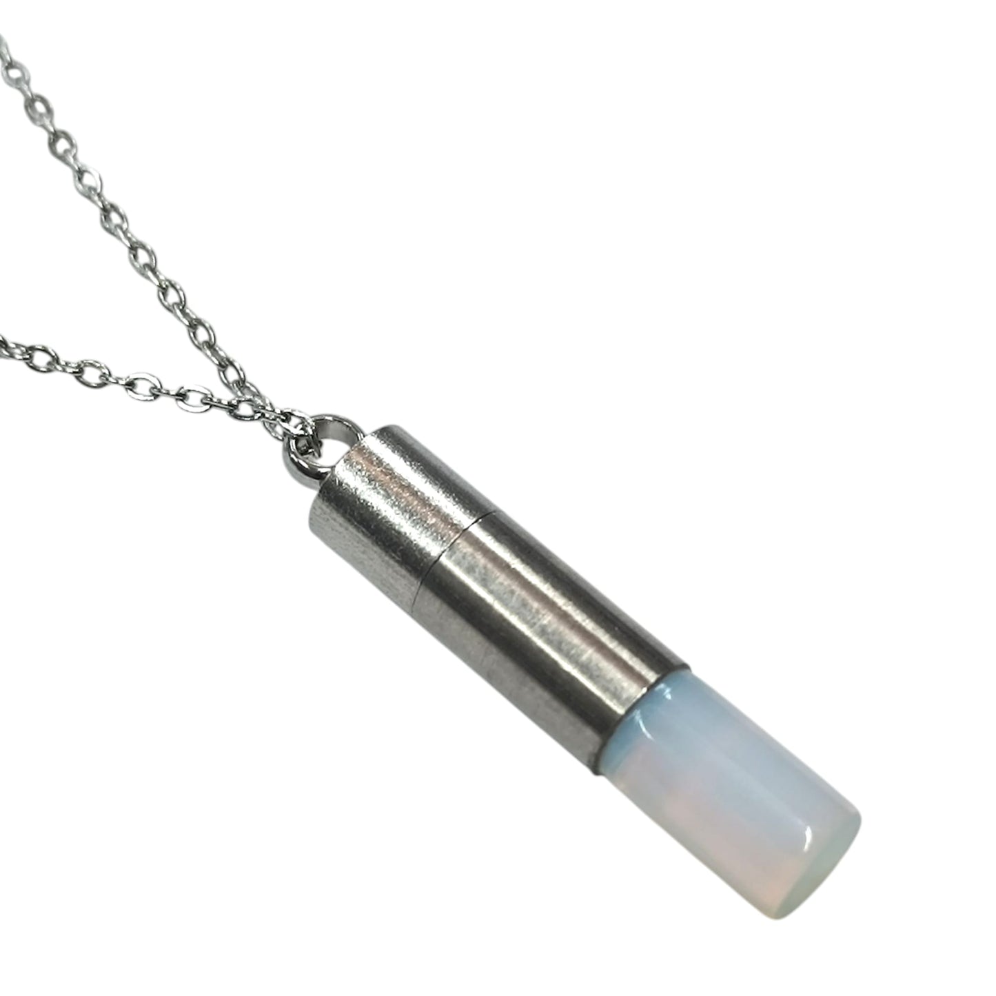 Collar Acero 45 Cms Cofre Deseo Con Piedra Opalina 600103553-08