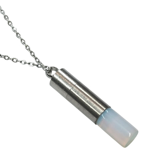 Collar Acero 45 Cms Cofre Deseo Con Piedra Opalina 600103553-08