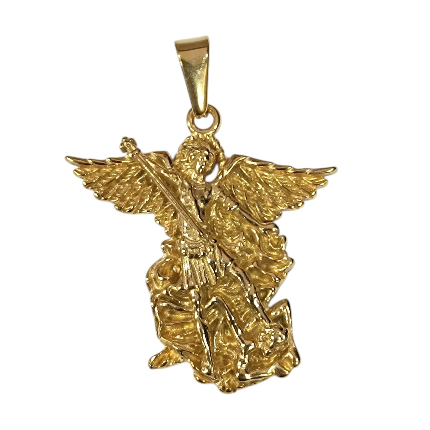 600104128-04 Colgante Acero Dorado San Miguel 40 mm