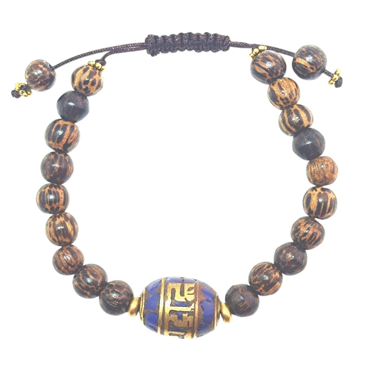 Pulsera 8 mm Madera De Coco Macrame Entrepieza Tibetana (EL DIJE PUEDE LIGERAMENTE SER DIFERENTE) Ref:600404342