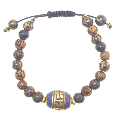 Pulsera 8 mm Madera De Coco Macrame Entrepieza Tibetana (EL DIJE PUEDE LIGERAMENTE SER DIFERENTE) Ref:600404342