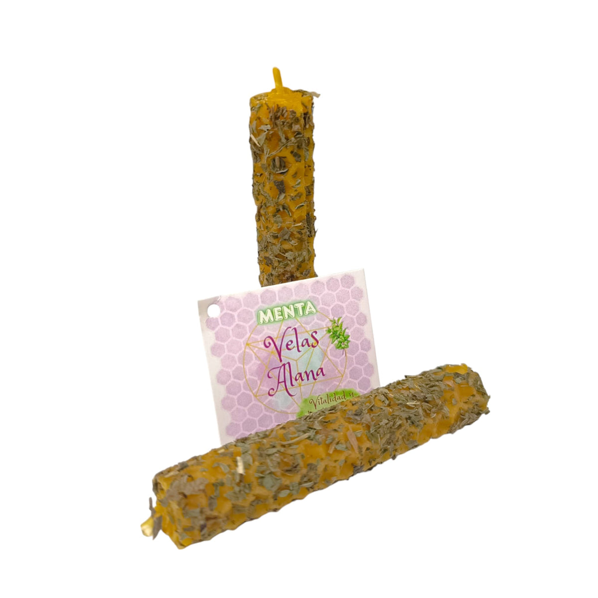 Vela Miel Ritualizada con Menta – Vitalidad Y Claridad Mental 8 x 1.5 Cms (2 Uds) 61764