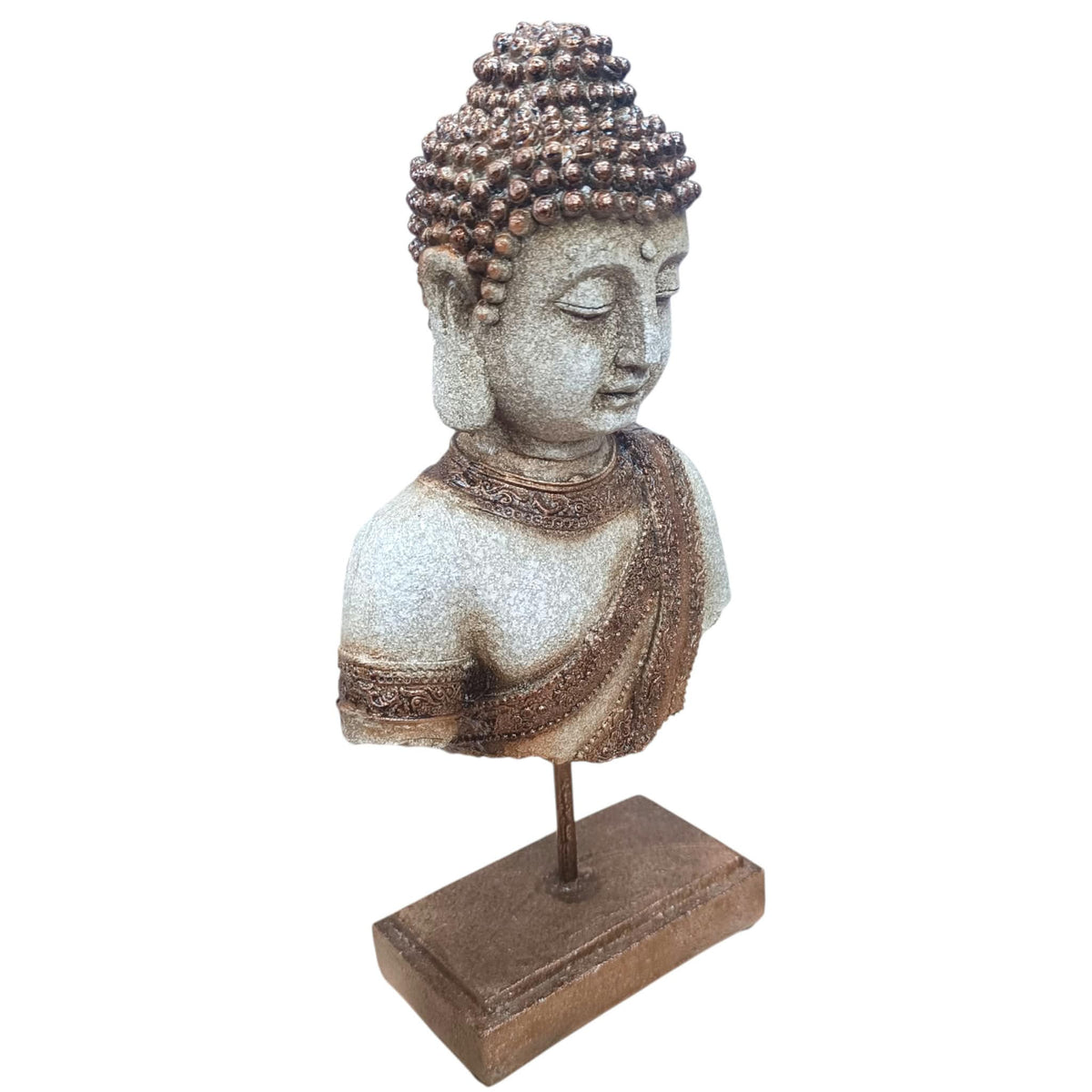 Figura En Resina Buda En Pedestal 37 Cms Aprox REF 600104517