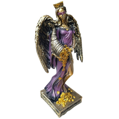Figura En Resina Diosa De La Justicia Alas 35 Cms Apox Color Morado 600102136