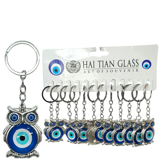 Paquete 12 Llaveros Metal Buho Y Ojo Turco Ref:600102779-02