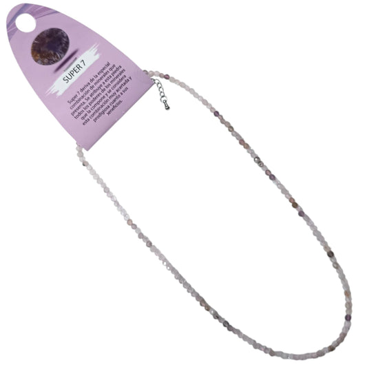 600603717 Collar Super 7 3 mm Facetada 40+5 Cms Cierre Acero