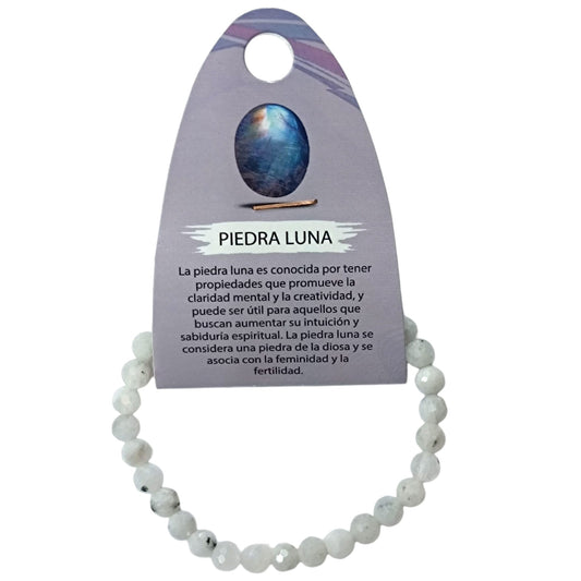 Pulsera Facetada Piedra Natural Piedra Luna 6 mm Ref: 600604318