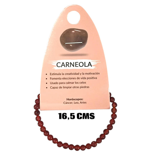 Pulsera Elastica Infantil 16,5 Cms Aprox Piedra Carneola 4 mm 600104509-07