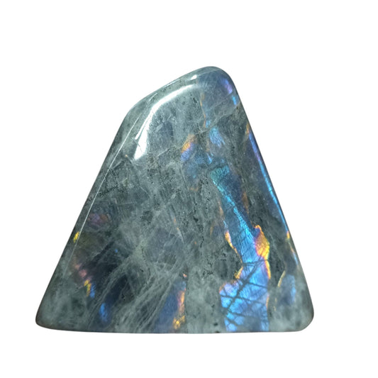 Pieza Labradorita Pulida 630 gramos aprox  11X10 Cms Aprox (PIEZA UNICA) Pieza M3 MORADA