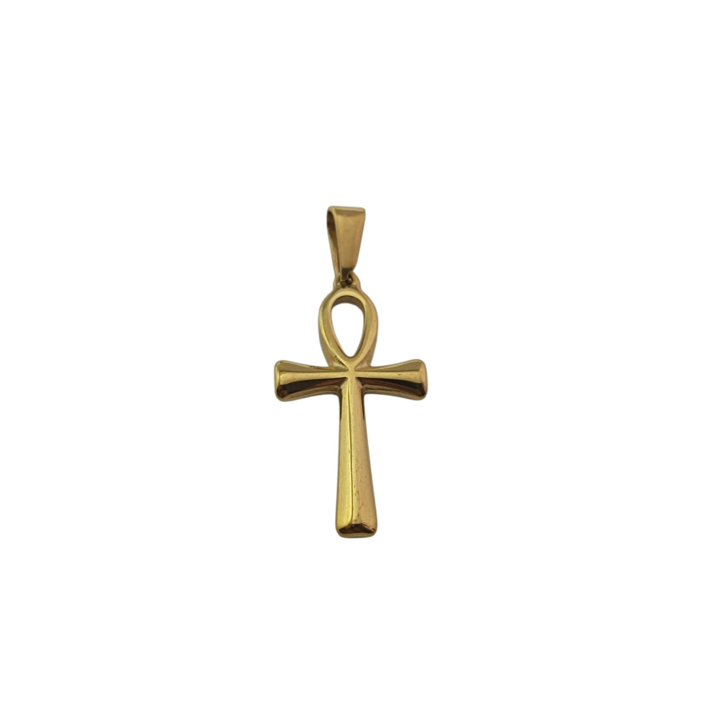 600103449-10 Colgante Acero Dorado Cruz De Ankh 30 mm