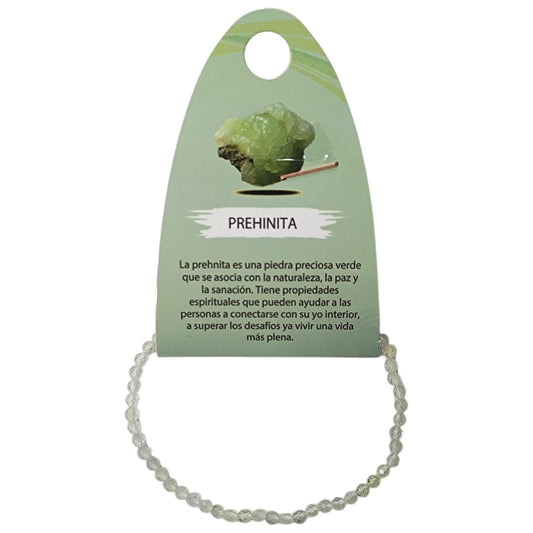 Pulsera Facetada Piedra Natural Prehinita 3 mm