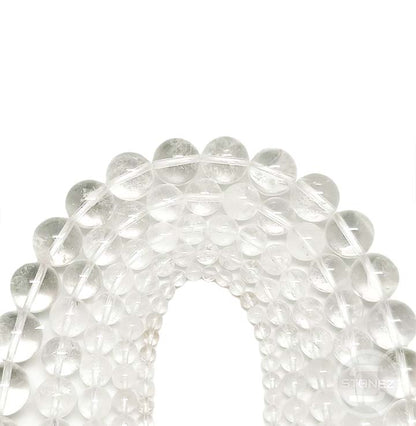 42904 Tira Cuentas Piedra Natural Cuarzo Blanco En 6 mm.