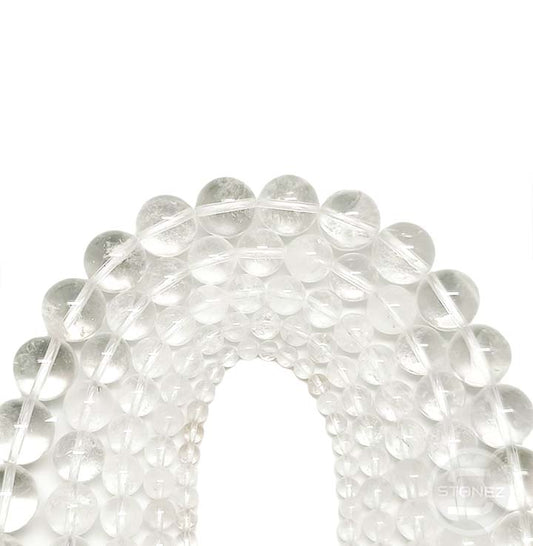 42904 Tira Cuentas Piedra Natural Cuarzo Blanco En 6 mm.