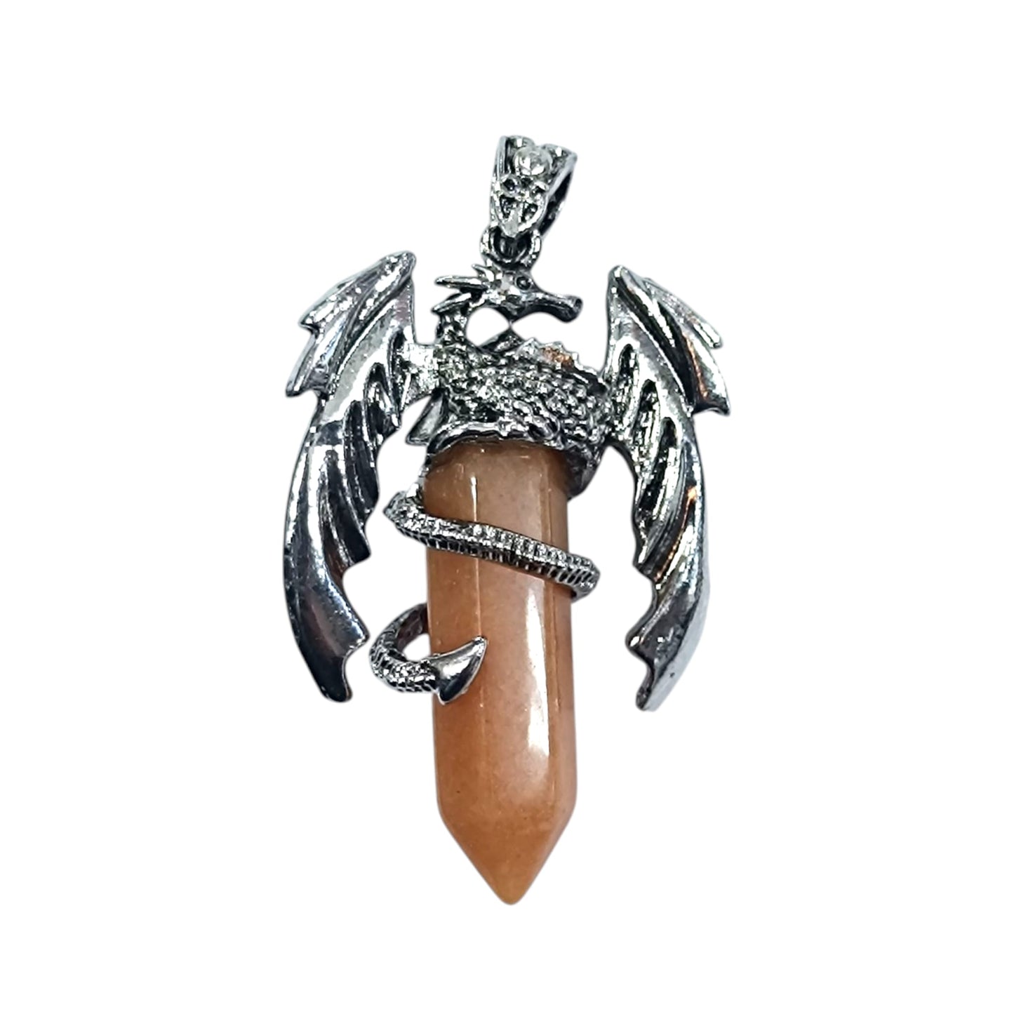 Colgante  Dragón En Metal Con Piedra Natural  Carneola 6 Cms Aprox 600102234-07