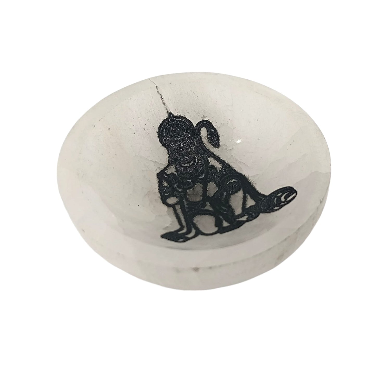 400901654 Cuenco Selenita Grabado Hanuman 10 Cms Aprox.