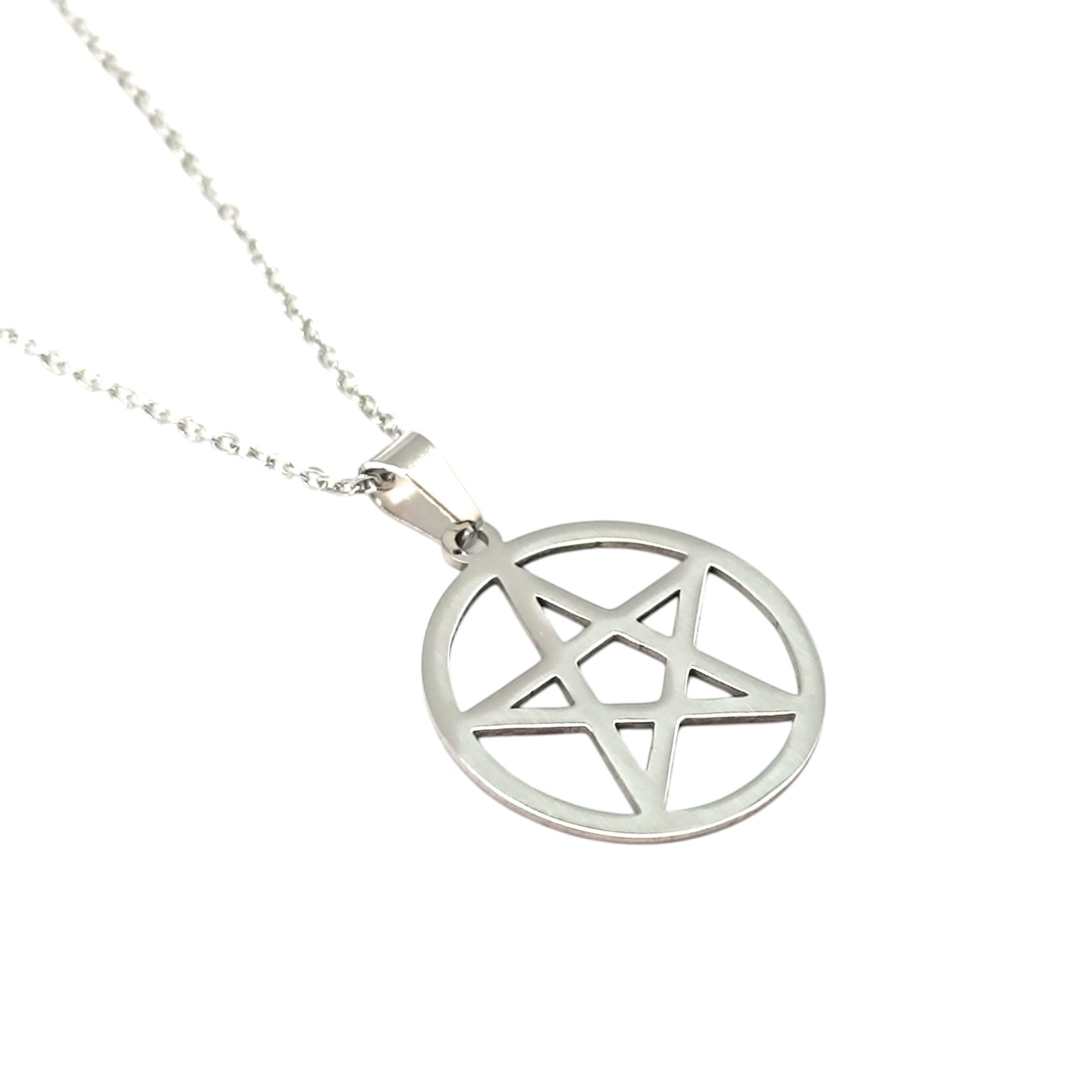 600103600-04 Collar Acero Pentagrama Cadena 40+5 Cms