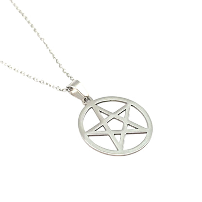 600103600-04 Collar Acero Pentagrama Cadena 40+5 Cms