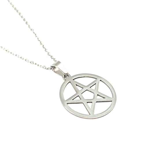 600103600-04 Collar Acero Pentagrama Cadena 40+5 Cms