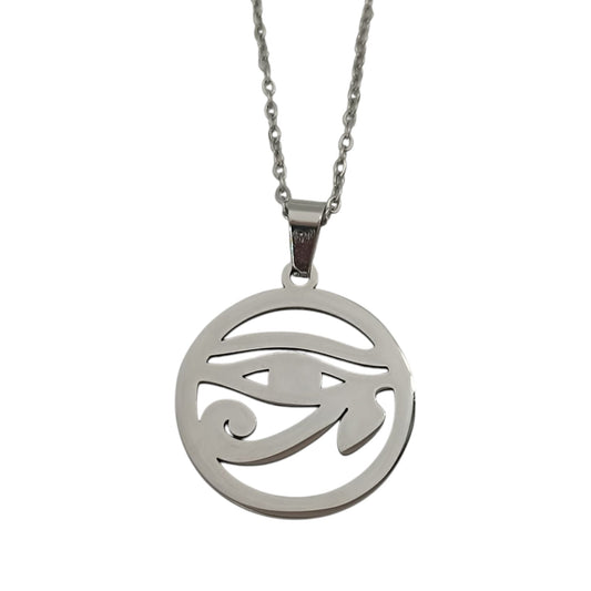 600103600-09 Collar Acero Ojo De Horus Cadena 40+5 Cms