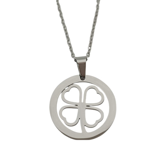 600103600-10 Collar Trebol Acero Cadena 40+5 Cms