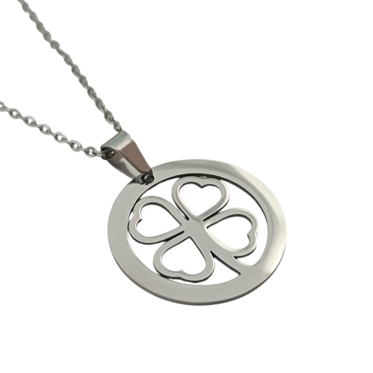 600103600-10 Collar Trebol Acero Cadena 40+5 Cms