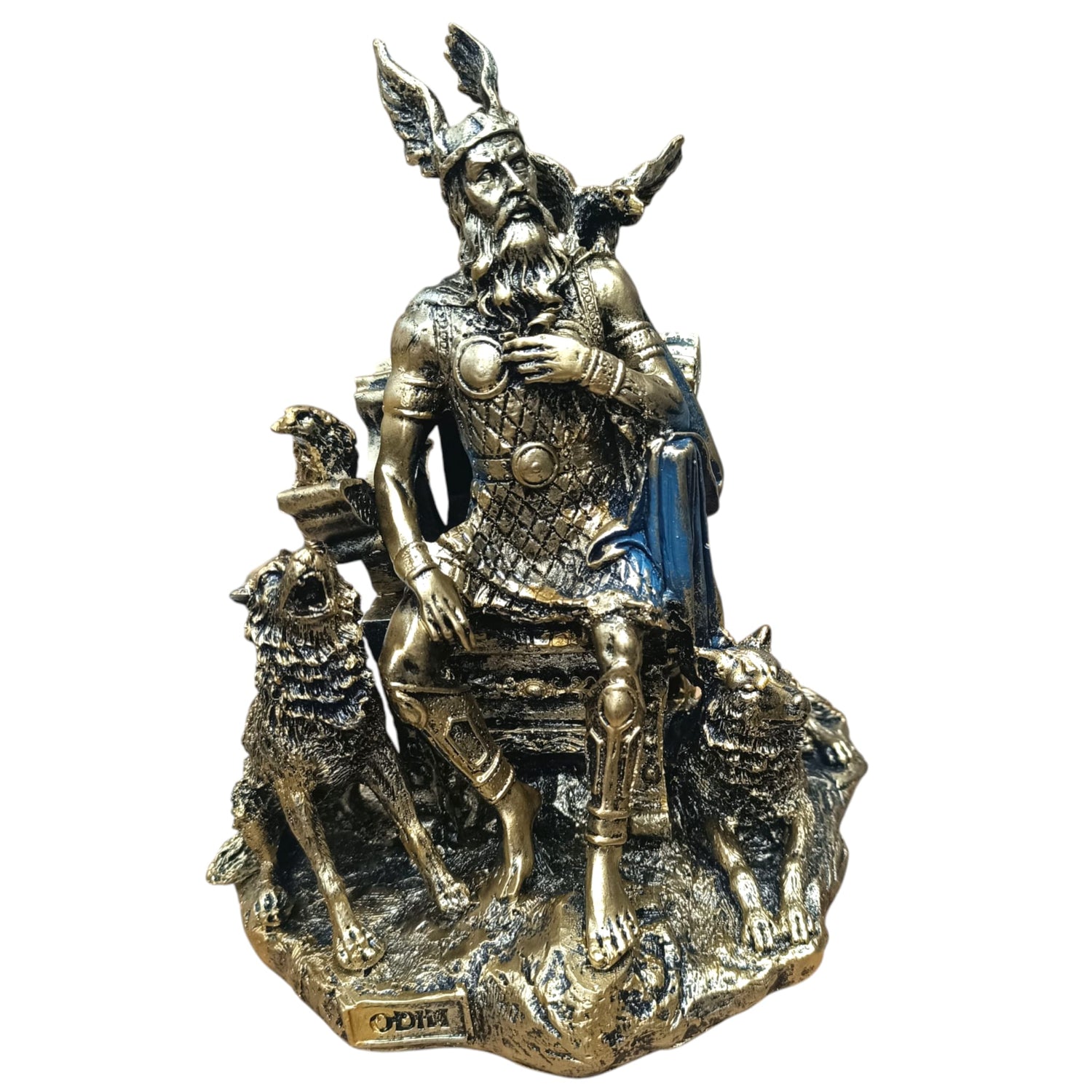600103970 Figura Resina Dios Odin 26 Cms Aprox AZUL - stonez