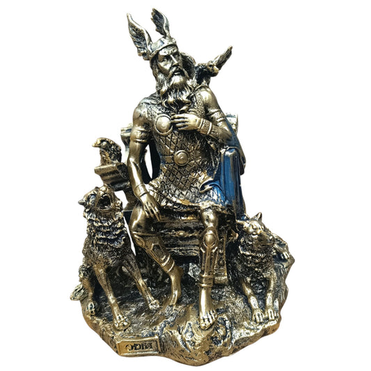 600103970 Figura Resina Dios Odin 26 Cms Aprox AZUL