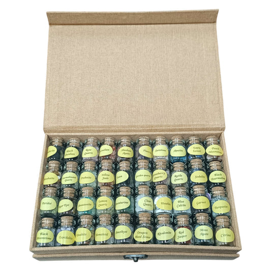 600104071 Coleccion 40 Botes Piedra Chips Minerales Surtidos Incluye Caja 23x15 cms