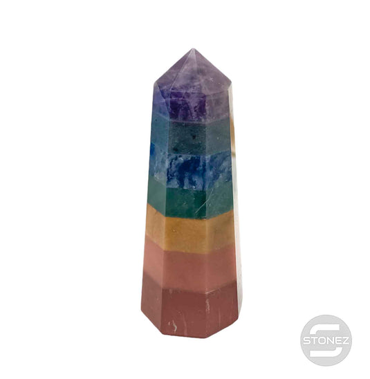 1114 Obelisco De 12 cm Aprox 7 Chakras 340 gramos PC N1