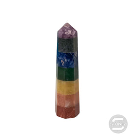 1114 Obelisco De 10 cm Aprox 7 Chakras (La pieza pude ser ligeramente diferente a la de la foto)