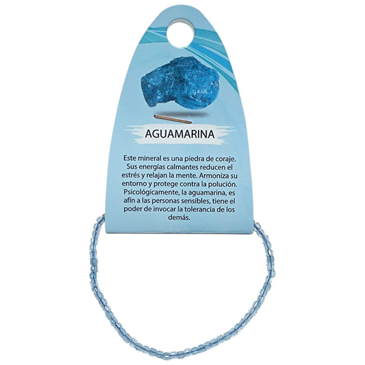 Pulsera Facetada Aguamarina Cubo 2x2 mm 600604047