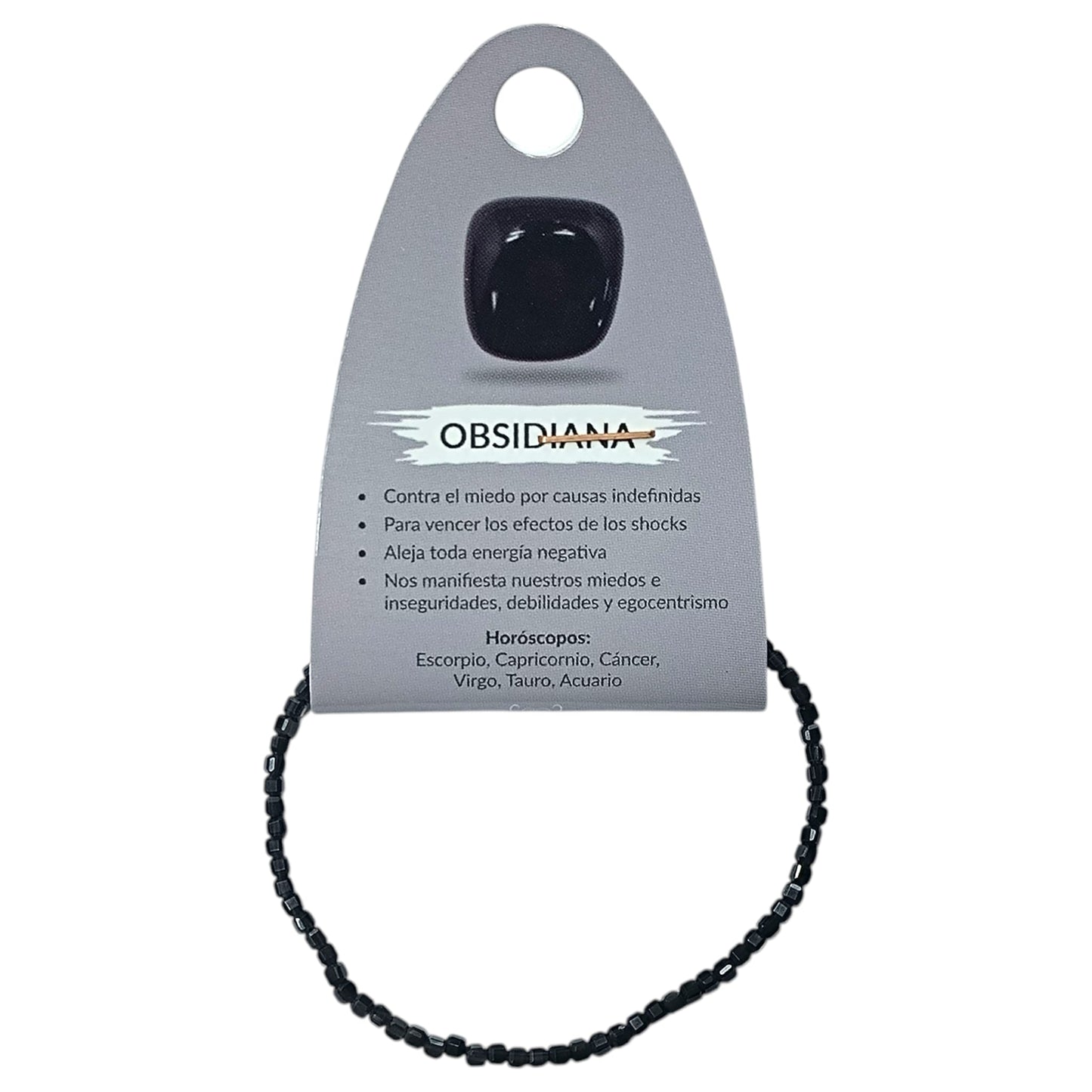 Pulsera Facetada Obsidiana Cubo 2x2 mm 600604042