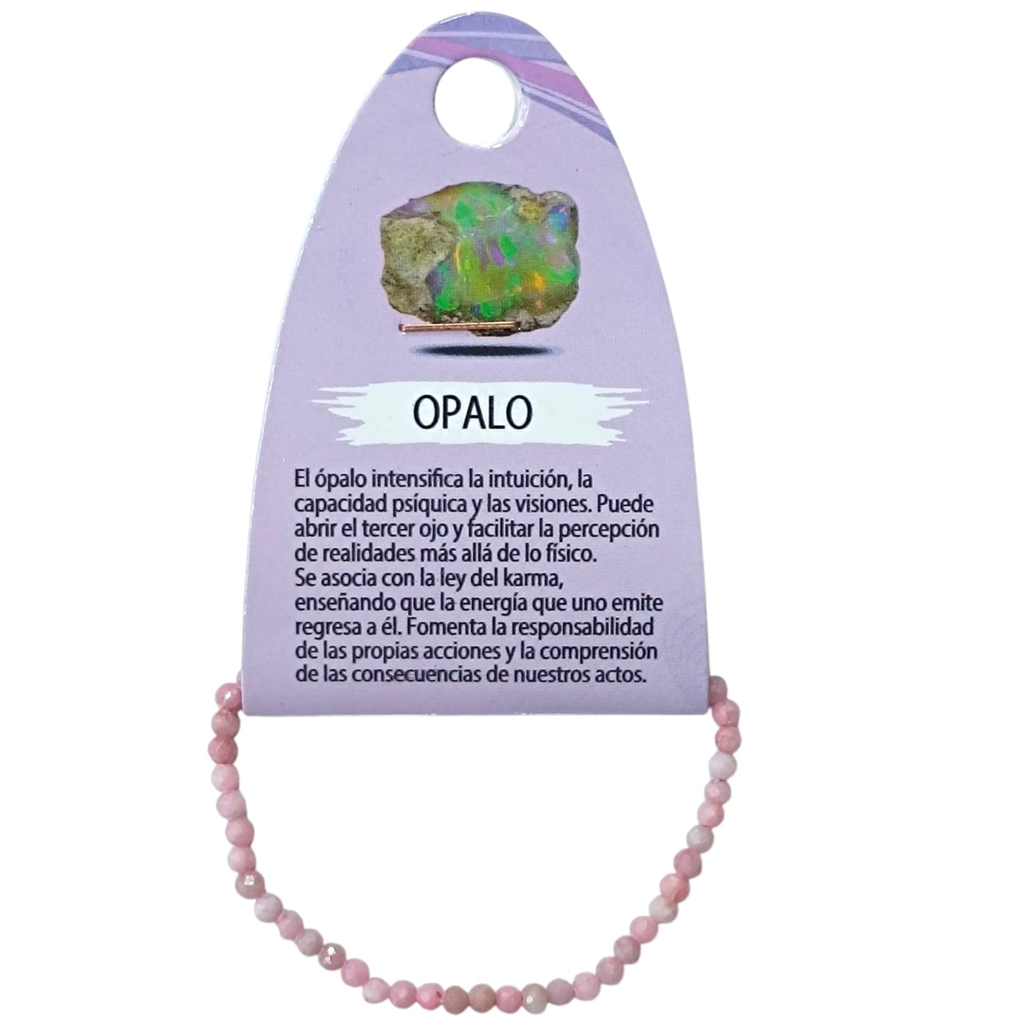Pulsera Facetada Infantil Opalo Rosa 3 mm 15,5 Cms Aprox 600604285