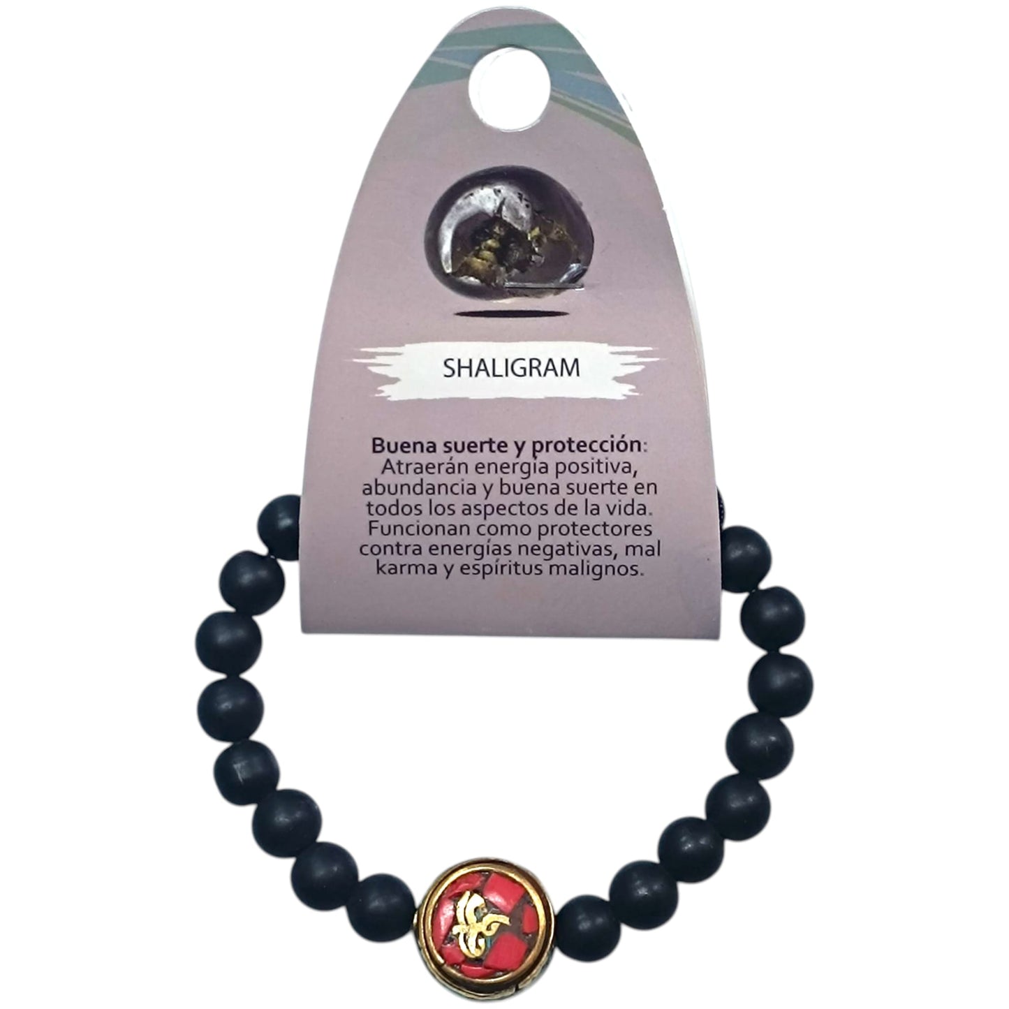 Pulsera Ajustable Macrame Shaligram 10 mm Y Entrepieza Tibetana (EL COLOR DE LA ENTREPIEZA PUEDE VARIAR )Ref: 600404336